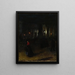 Max-Josef-Platz in München bei Nacht - Aleksander Gierymski — gerahmtes Bild an der Wand