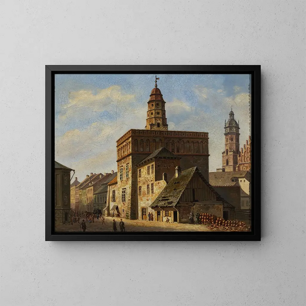 Altes Rathaus auf dem Platz Wolnica in Kazimierz, Krakau - Aleksander Gryglewski — gerahmtes Bild an der Wand