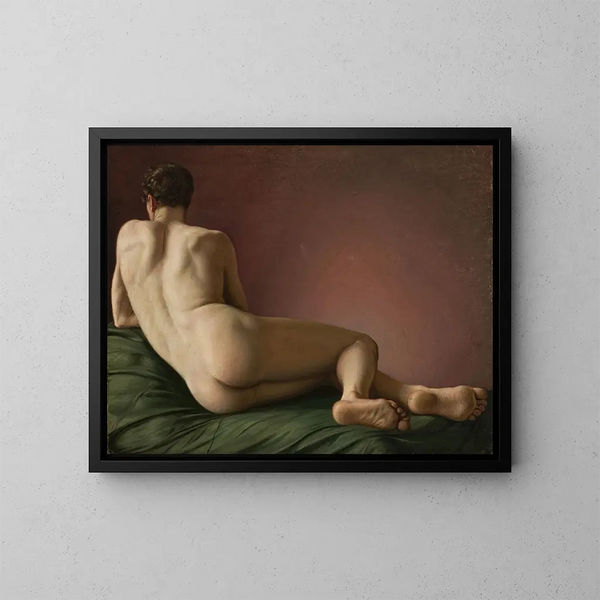 Nacktes Rücken eines liegenden Mannes - Aleksander Lesser — gerahmtes Bild an der Wand