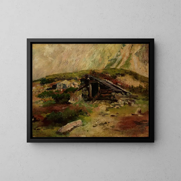 Hütte in den Bergen der Tatra - Aleksander Mroczkowski — gerahmtes Bild an der Wand