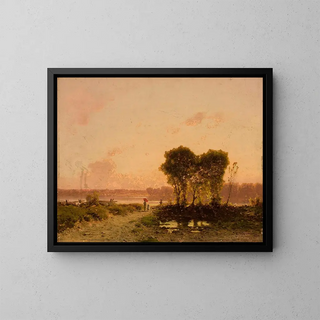 Aleksander Swieszewski - Landscape with a riverat sunset.webp