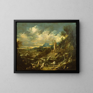Alessandro Magnasco - Landscape with Stormy Sea.webp