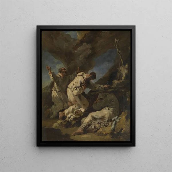 Moines en prière - Alessandro Magnasco — gerahmtes Bild an der Wand