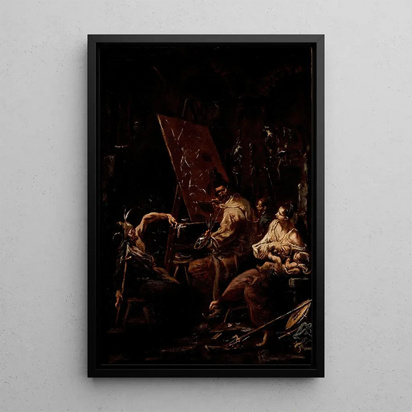 L'atelier de l'artiste - Alessandro Magnasco — gerahmtes Bild an der Wand