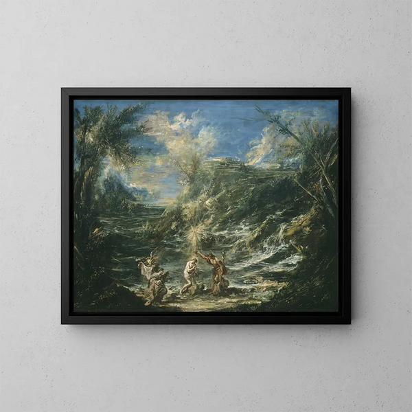 Le Baptême du Christ - Alessandro Magnasco — gerahmtes Bild an der Wand