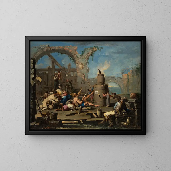 Die gezähmte Elster - Alessandro Magnasco — gerahmtes Bild an der Wand