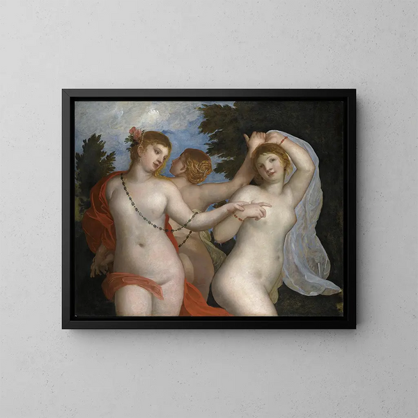 Die drei Grazien - Alessandro Varotari — gerahmtes Bild an der Wand