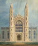 Bibliothek und Kapelle der Universität von Michigan in Ann Arbor, Vorderansicht - Alexander Jackson Davis — Ansicht des Kunstwerks