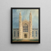 Bibliothek und Kapelle der Universität von Michigan in Ann Arbor, Vorderansicht - Alexander Jackson Davis — gerahmtes Bild an der Wand