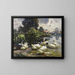 Huit canards au bord de l'eau - Alexander Koester — gerahmtes Bild an der Wand
