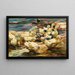 Enten, die aus dem Wasser kommen - Alexander Koester — gerahmtes Bild an der Wand