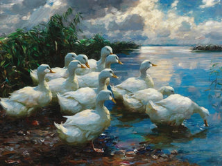 Alexander Koester - Enten am See Ducks by a lake.webp