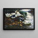 Enten mit Entenküken im Wasser - Alexander Koester — gerahmtes Bild an der Wand