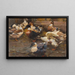 Enten vor der Scheune - Alexander Koester — gerahmtes Bild an der Wand