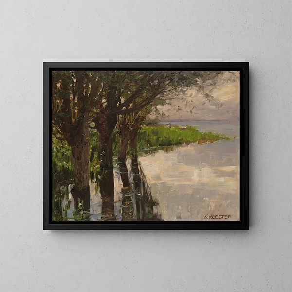 Reichenau, Weiden am See, Sonne - Alexander Koester — gerahmtes Bild an der Wand