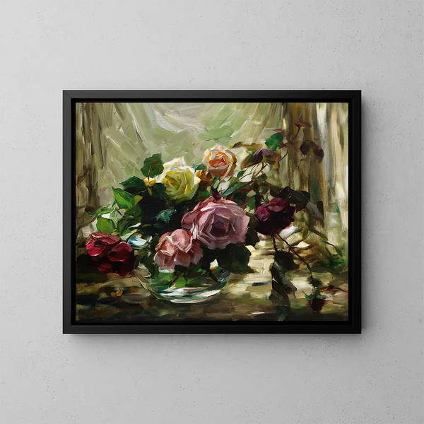 Rosen auf einem Schleier - Alexander Koester — gerahmtes Bild an der Wand