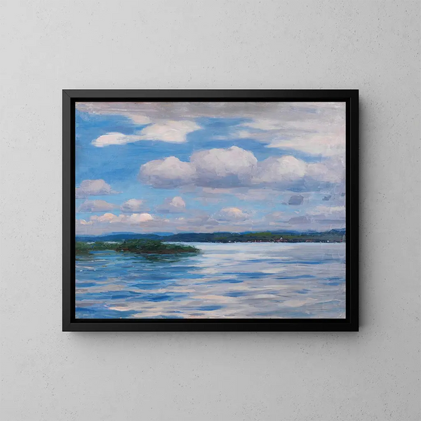 Ansicht mit Wetterwolken - Alexander Koester — gerahmtes Bild an der Wand
