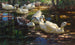 Sept Enten in einem schattigen Teich - Alexander Koester — Ansicht des Kunstwerks