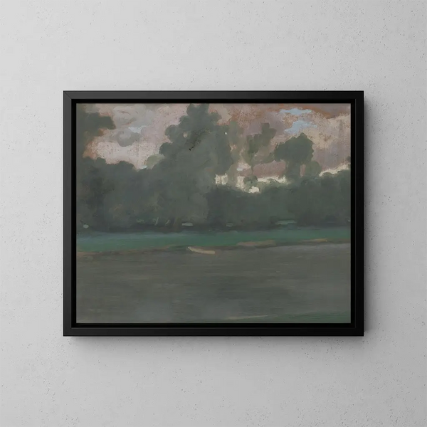 Landschaft mit Wasser - Alexander Kubnyi — gerahmtes Bild an der Wand