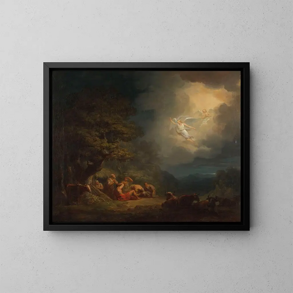 Enthüllung der Engel bei den Hirten - Alexander Laurus — gerahmtes Bild an der Wand