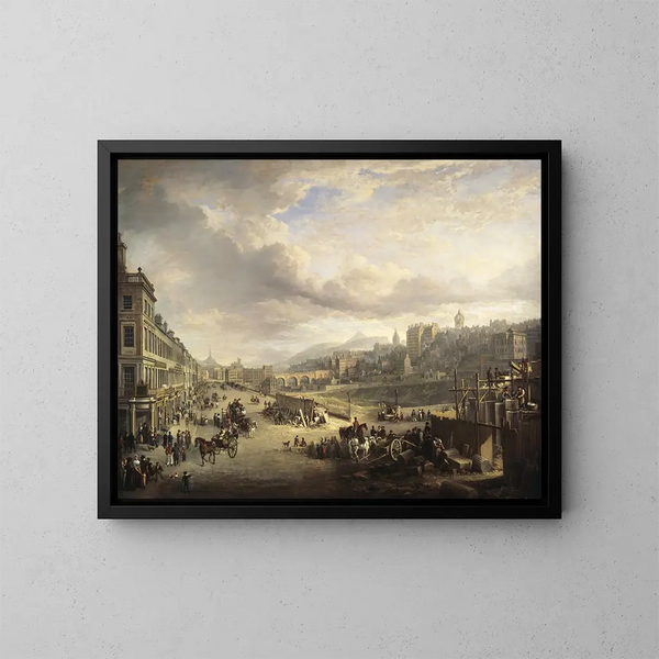 Princes Street mit dem Beginn des Baus der Königlich Institution - Alexander Nasmyth — gerahmtes Bild an der Wand