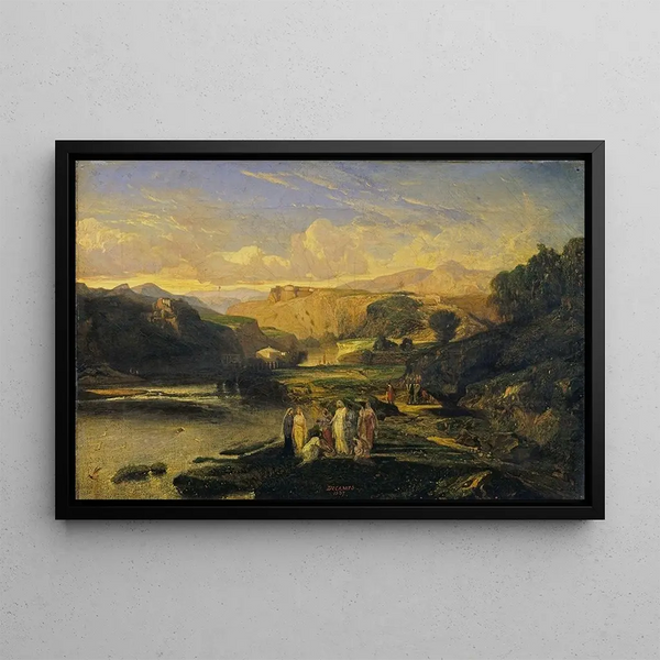 La Découverte de Moïse - Alexandre-Gabriel Decamps — gerahmtes Bild an der Wand