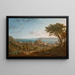 Der Ärmelkanal, Sizilien, von Westen mit Blick auf die Befestigungen und den Hafen - Alexandre-Hyacinthe Dunouy — gerahmtes Bild an der Wand