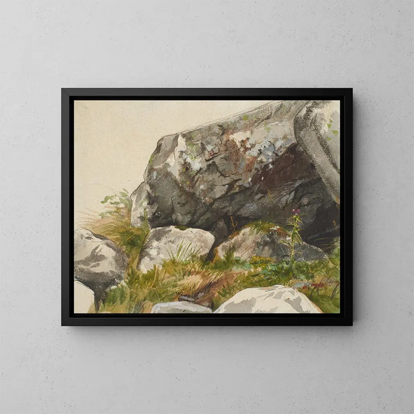 Landschaft mit Felsen - Alexandre Cabanel — gerahmtes Bild an der Wand