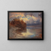 Ufer am See und Baumgruppe - Alexandre Calame — gerahmtes Bild an der Wand