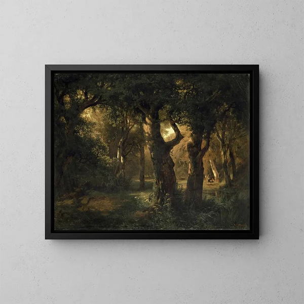 Innenaufnahme eines Waldes - Alexandre Calame — gerahmtes Bild an der Wand