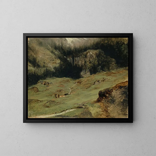 Alpe de Rosenlaui - Alexandre Calame — gerahmtes Bild an der Wand