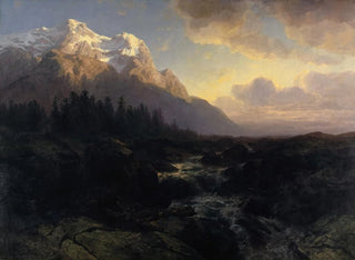 Alexandre Calame - The Rosenlaui Valley with the Wetterhorn.webp