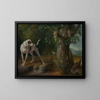 Alexandre Franois Desportes - Dog Pointing Partrideges in a Landscape.webp