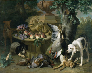 Alexandre Franois Desportes - Dogs Dead Game and Fruit.webp