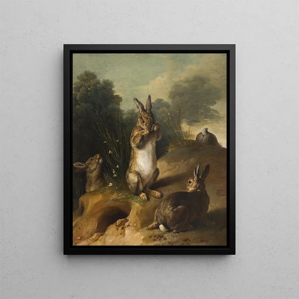 Lapins - Alexandre François Desportes — gerahmtes Bild an der Wand