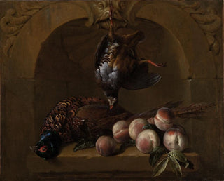 Alexandre Franois Desportes - Still life with redlegged partridge pheasant and peaches.webp
