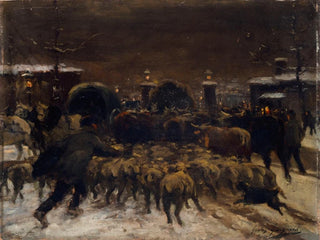 Alexandre Gaston Guignard - Entre des troupeaux  Paris.webp