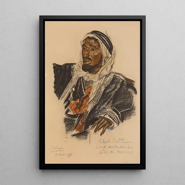 Cheikh Sattane Chef der Haddidine-Stammes Palmyra - Alexandre Iacovleff — gerahmtes Bild an der Wand
