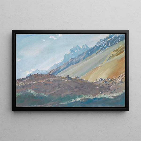 Die Vorberge der Karakorum-Berge - Alexandre Iacovleff — gerahmtes Bild an der Wand