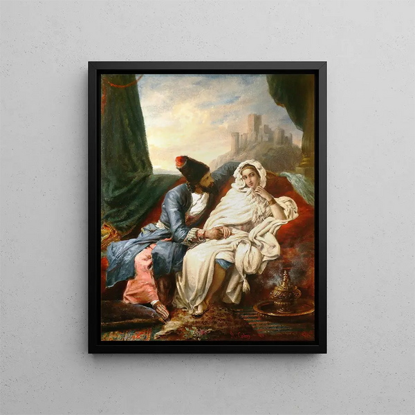 La Belle Orientale et le Cosaque - Alexandre Marie Colin — gerahmtes Bild an der Wand