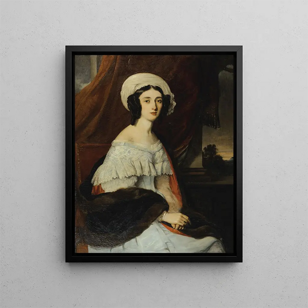 Portrait von Eugénie Gabrielle Barbou des Courières Baronin Rivet - Alexandre Marie Colin — gerahmtes Bild an der Wand