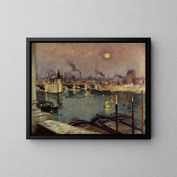 Le Pont de Grenelle vu de la maison de l'artiste, quai Louis-Blériot, actuels 15e et 16e arrondissements - Alexandre Nozal — gerahmtes Bild an der Wand