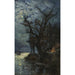 Reproduktion des Gemäldes Nachtaufnahme vom Genfersee Souvenir von Villeneuve Schweiz - Alexandre Nozal