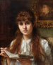 Mädchen liest - Alexei Harlamoff — Ansicht des Kunstwerks