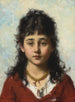 Portrait einer jungen Frau mit Halskette - Alexei Harlamoff — Ansicht des Kunstwerks
