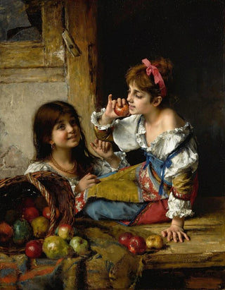 Alexei Harlamoff - Two Girls With Apples And Pears.webp