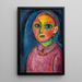 Buste einer Frau in rotem Kleid - Alexej von Jawlensky — gerahmtes Bild an der Wand