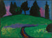 Dunkle Bäume auf einem grünen Hang - Alexej von Jawlensky — Ansicht des Kunstwerks