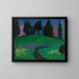 Alexej von Jawlensky - Dunkle Bume ber Grnem Hang Dark Trees Over Green Slope.webp
