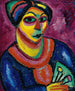 Frau mit grünem Fächer - Alexej von Jawlensky — Ansicht des Kunstwerks
